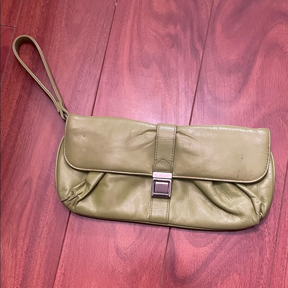 Express Sage Green Leather Wristlet